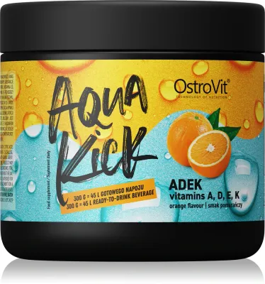 БАД OstroVit Aqua Kick ADEK витамины A, D, E, K, вкус апельсина, 300 г smak Orange