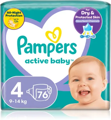 Подгузники Pampers Active Baby Size 4 с вкладышем Quick, 76 шт 9-14 кг