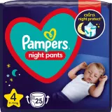 Ночные подгузники-трусики Pampers Night Pants Size 4 до 12 часов защиты, 25 шт 9-15 кг — фото 1