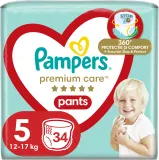 Подгузники-трусики Pampers Premium Care Pants Size 5 защита на 360 градусов, до 12 часов, 34 шт 12-17 кг — фото 1
