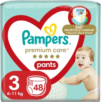 Подгузники-трусики Pampers Premium Care Pants Size 3 защита на 360 градусов, до 12 часов, 48 шт
