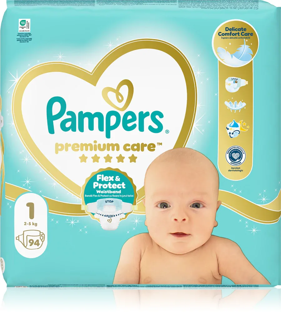 Подгузники одноразовые Pampers Premium Care Size 1 для веса 2-5 кг, 72 шт