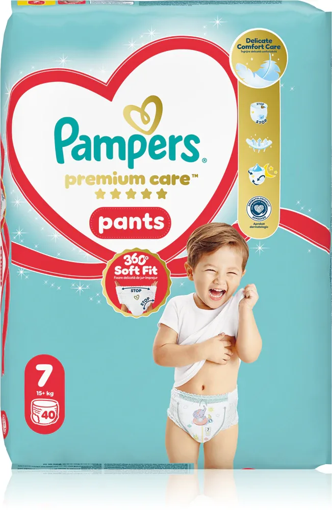 Подгузники-трусики Pampers Premium Care Pants Size 7 с быстрым впитыванием, 36 шт
