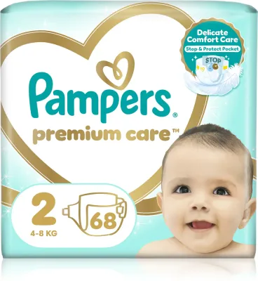 Подгузники Pampers Premium Care Size 2 со слоем DermaComfort, до 12 часов, 68 шт