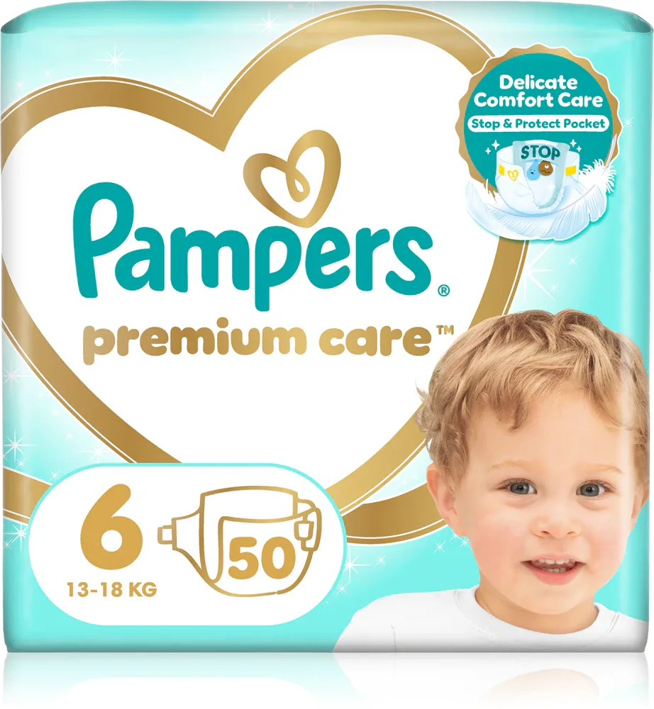 Подгузники Pampers Premium Care Size 6 дышащие, до 12 часов защиты, 38 шт