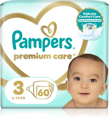 Подгузники Pampers Premium Care Size 3 со слоем DermaComfort, до 12 часов, 60 шт
