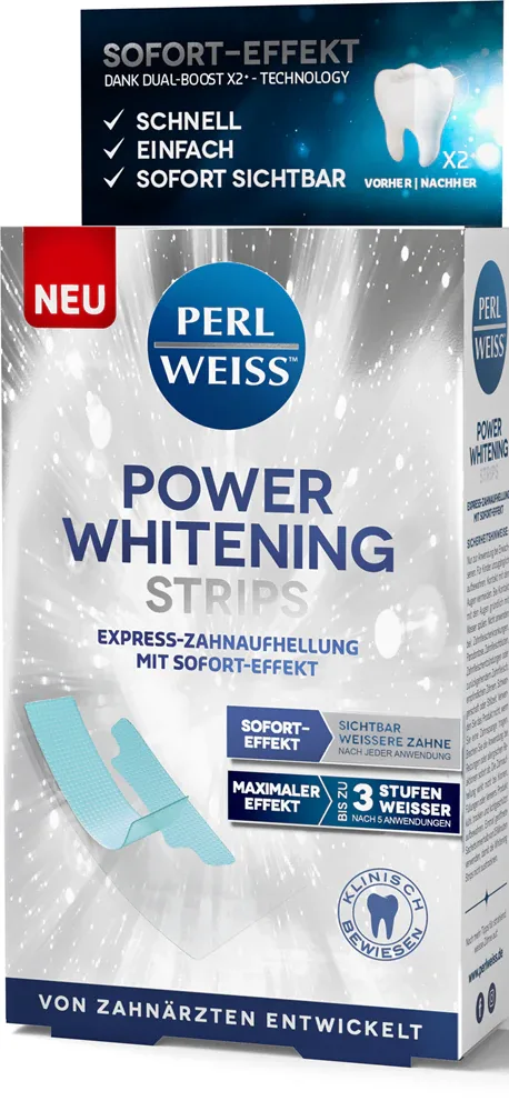 Полоски для отбеливания зубов Perl Weiss Power Whitening Strips на 3 тона за 15 минут, 5× 2 шт