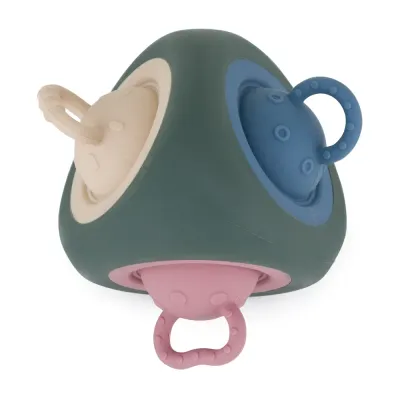 Petite&Mars Pop Up Triangle 10m+ - Грызак Petite Mars Pop Up Triangle 10m+ сенсорный, для дёсен, бирюзовый Misty Green, 1 шт