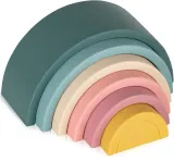 Petite&Mars Rainbow 12m+ - Сенсорная игрушка Petite Mars Rainbow 12m+ силиконовая, складная, разноцветная, 1 шт — фото 2