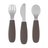 Petite&Mars Take&Match Stainless Steel Cutlery Set - Набор детских столовых приборов Petite Mars Take Match из нержавеющей стали, с весёлым рисунком, 3 шт, 3 шт — фото 1