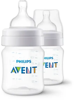 Бутылочка для кормления Philips Avent Anti-colic SCY100/02, антиколиковая, 2×125 мл 1 m+