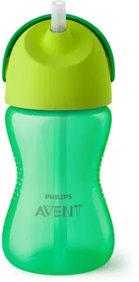Кружка с трубочкой Philips Avent Bendy Straw SCF798/01, с 12 месяцев, непроливающаяся, 300 мл Green