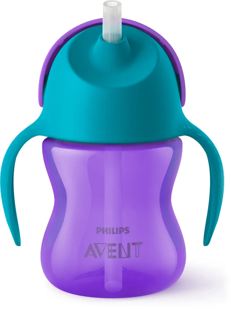 Кружка с трубочкой Philips Avent Bendy Straw SCF796/02, с 9 месяцев, непроливающаяся, 200 мл Purple