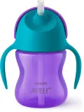Кружка с трубочкой Philips Avent Bendy Straw SCF796/02, с 9 месяцев, непроливающаяся, 200 мл Purple — фото 1