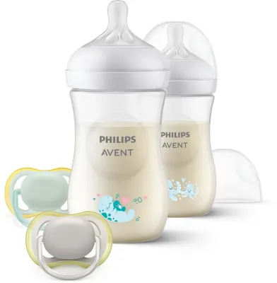 Подарочный набор для новорождённого Philips Avent Natural Response Set SCD837/11, бутылочка и пустышки