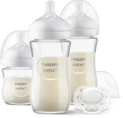 Подарочный набор для новорождённого Philips Avent Natural Response Glass Set SCD878/11, стеклянные бутылочки и пустышка