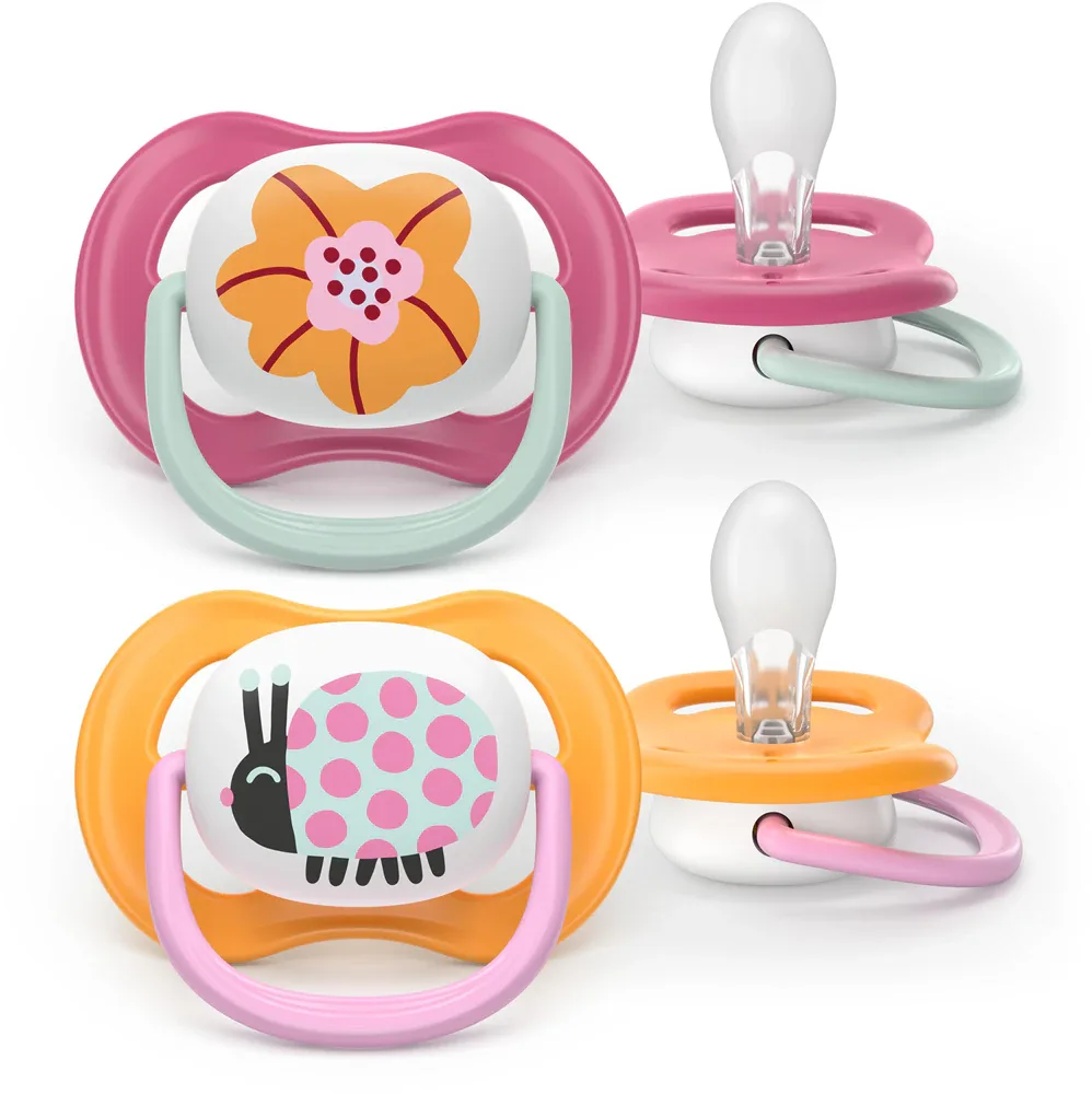 Пустышка Philips Avent Ultra Air SCF080/27 6-18 m, 6–18 месяцев, 2 шт Girl
