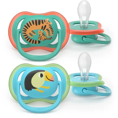 Пустышка Philips Avent Ultra Air SCF087/11 6-18m, 6–18 месяцев, светится в темноте, 2 шт Boy