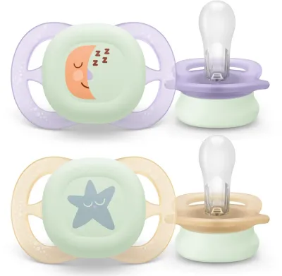 Пустышка Philips Avent Ultrastart Day Night SCF075/17 0-2 m, 0–2 месяца, светится в темноте, 2 шт Girl