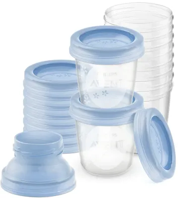 Контейнеры для хранения грудного молока Philips Avent VIA SCF618/10, с насадками для кормления, 10×180 мл