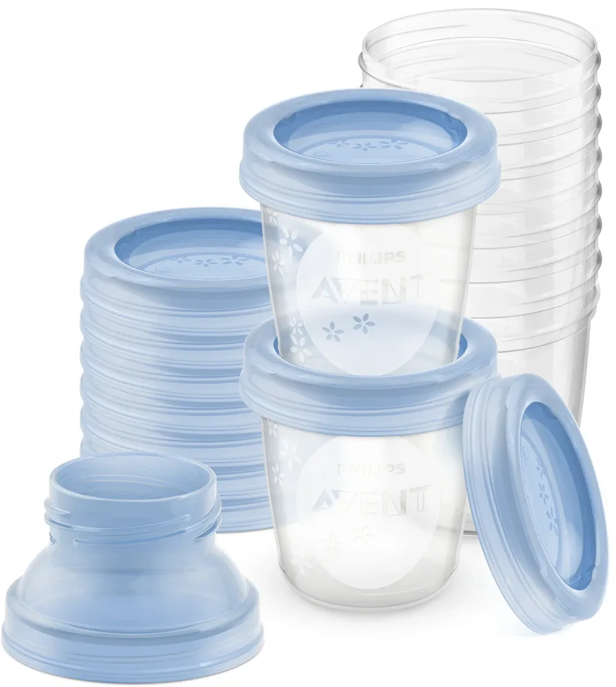 Контейнеры для хранения грудного молока Philips Avent VIA SCF618/10, с насадками для кормления, 10×180 мл