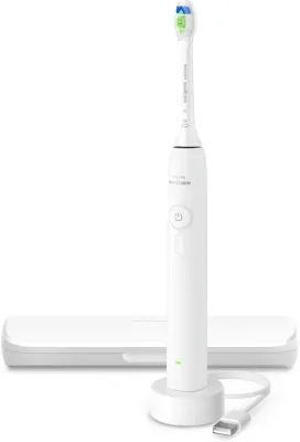 Звуковая электрическая зубная щётка Philips Sonicare 3100 HX4033/21 с несколькими режимами, с долгим временем работы, 1 шт White