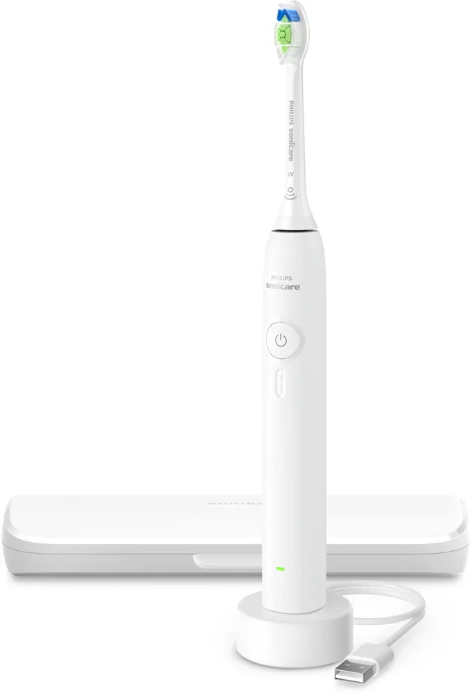 Звуковая электрическая зубная щётка Philips Sonicare 3100 HX4033/21 с несколькими режимами, с долгим временем работы, 1 шт White