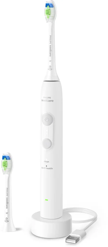 Звуковая электрическая зубная щётка Philips Sonicare 4100 HX4042/41 с датчиком давления, для брекетов и коронок, 1 шт White