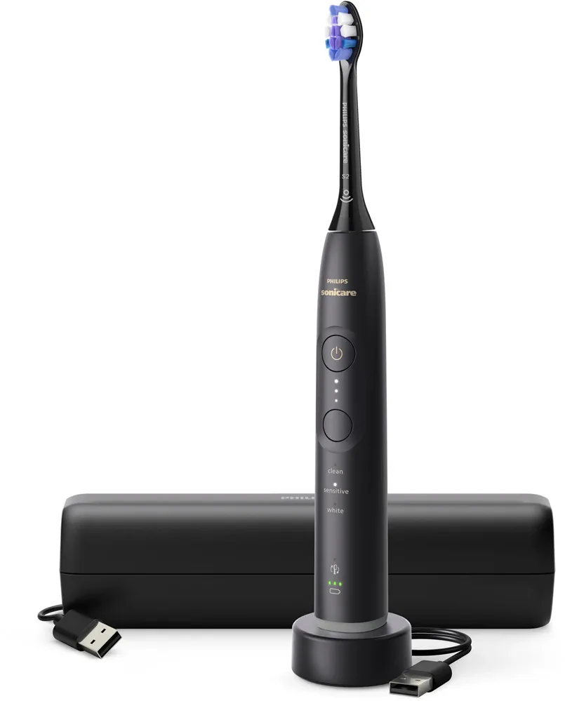 Звуковая электрическая зубная щётка Philips Sonicare 6500 HX7411/10 с приложением, несколькими режимами, 1 шт Black