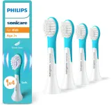 Сменные насадки для детской зубной щётки Philips Sonicare For Kids Mini 3+ HX6034/90 белые, для детей от 3 лет, 4 шт — фото 1