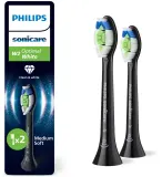 Сменные насадки для зубной щётки Philips Sonicare Optimal White HX6062/88 чёрные, 2 шт — фото 1