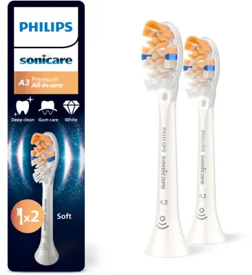 Сменные насадки для зубной щётки Philips Sonicare Premium All-in-One HX9092/87 белые, 2 шт White