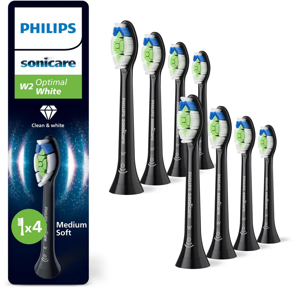 Сменные насадки для зубной щётки Philips Sonicare Optimal White HX6068/88 чёрные, 8 шт