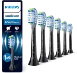 Сменные насадки для зубной щётки Philips Sonicare Premium Plaque Defense HX9046/88 чёрные, 6 шт — фото 1