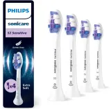 Сменные насадки для зубной щётки Philips Sonicare Sensitive HX6054/87 белые, 4 шт — фото 1