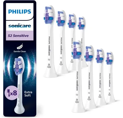 Сменные насадки для зубной щётки Philips Sonicare Sensitive HX6058/87 белые, 8 шт