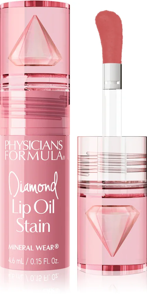 Тонирующее масло для губ Physicians Formula Mineral Wear Diamond Lip Oil Stain увлажняющее, 4,6 мл, оттенок Radiant Rose