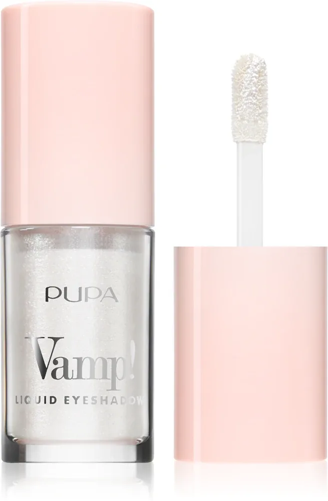 Жидкие тени для век PUPA Milano Vamp! Liquid Eyeshadow с интенсивной пигментацией, для дня и вечера, 4 мл, оттенок 001 Snow