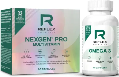 Набор витаминов для спортсменов Reflex Nutrition Nexgen PRO + Omega 3, 2× 90 г