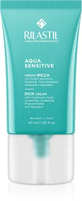 Крем для лица Rilastil Aqua Sensitive с гиалуроновой кислотой, быстро впитывается, 40 мл