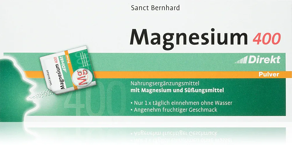 Добавка к пище Sanct Bernhard Magnesium 400mg магний, для мышц и нервной системы, 60 × 2,1 г w woreczku
