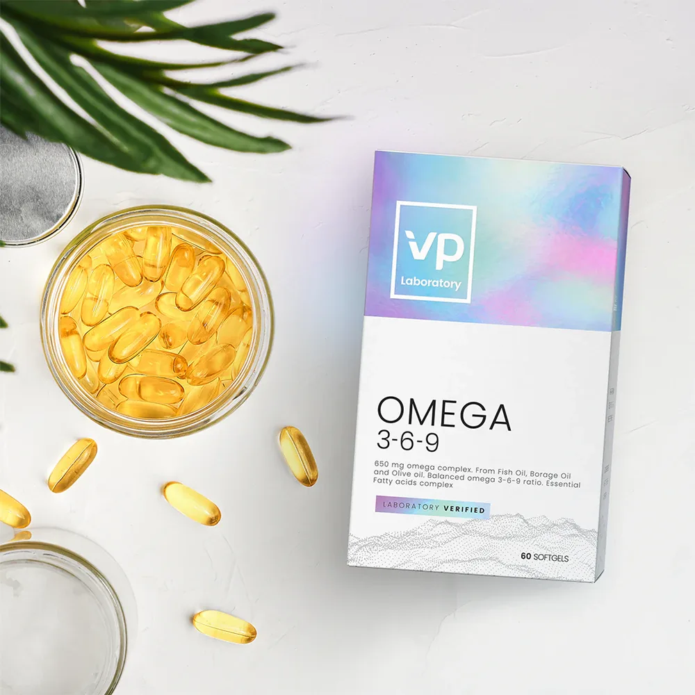 Биологически активная добавка VPLab Omega 3-6-9 с жирными кислотами омега 3, 6 и 9, 136 г
