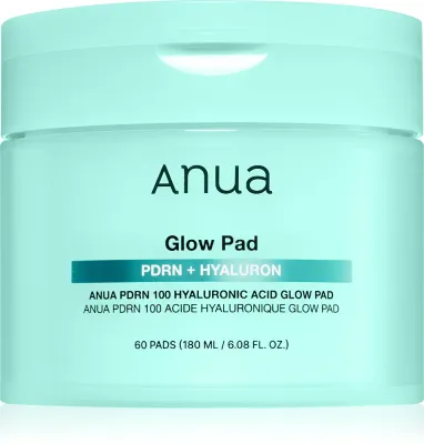 Диски для лица Anua PDRN 100 Hyaluronic Acid Glow Pad увлажняющие, с гиалуроновой кислотой и коллагеном, 60 шт