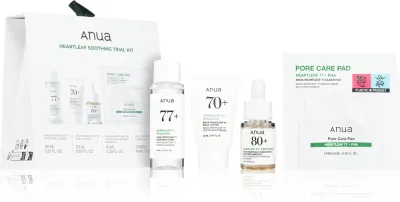 Набор для лица Anua Heartleaf Soothing Trial Kit тоник, эмульсия, ампулы и тонизирующие диски
