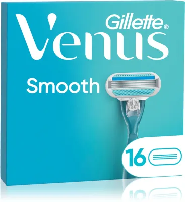 Сменные кассеты для бритвы Gillette Venus Smooth с тремя лезвиями, увлажняющие подушечки, 16 шт