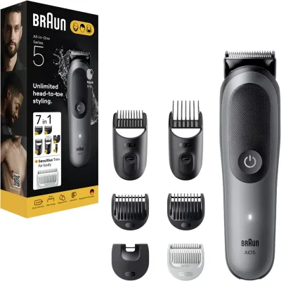 Триммер универсальный Braun All-In-One Series 5 AIO5520 для бороды, волос и тела, для сухого и влажного применения, 1 шт