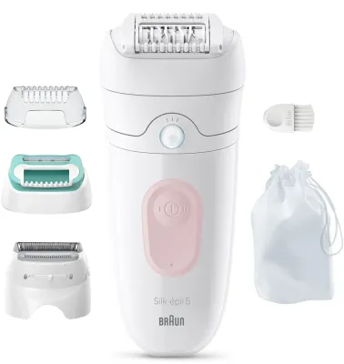 Эпилятор Braun Silk-epil 5 5-050 с массажным роликом, для сухой и влажной эпиляции, 1 шт