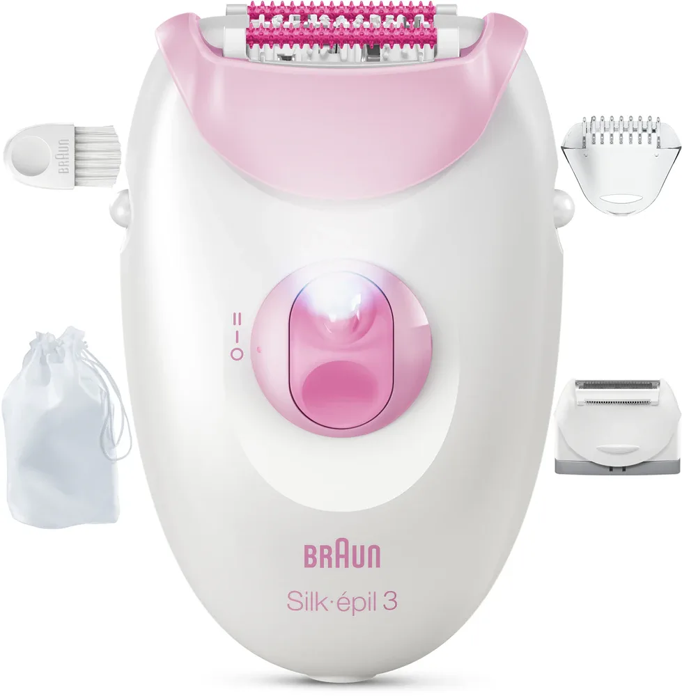 Эпилятор Braun Silk-epil 3 3-033 с 20 пинцетами, с питанием от сети, 1 шт