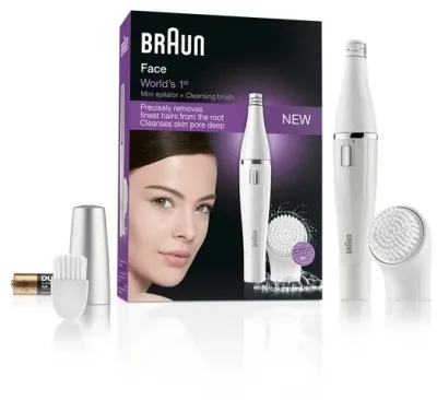Эпилятор для лица Braun Face 810 со щёточкой для очищения, водонепроницаемый, 1 шт