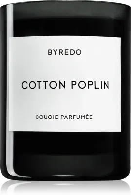 Свеча ароматическая BYREDO Cotton Poplin с цветочным ароматом, 240 г